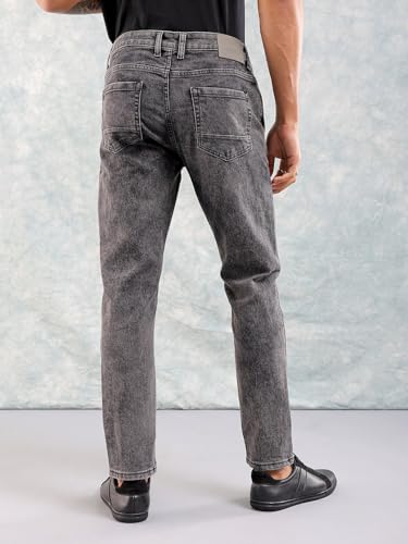 Image of The Indian Garage Co Men Slim Fit Solid Mid-Rise Stretchable Jeans