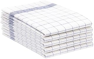 ZOLLNER Zestaw 5 Ściereczek do Naczyń 50x70 cm 100% Bawełna Niebieska Kratka