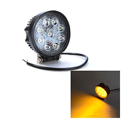 IOV LIGHT 4 Inch 27W Amber Led Fog Light Spot Beam IP67 Water Proof Round Led Work Light for Truck Offroad ATV SUV Amber Fog Driving Lamp