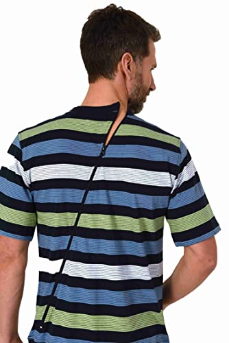 Men's Care Alzheimer's Clothing Jumpsuit Pyjama Short Sleeve with zipper at back and leg3