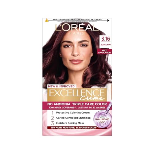 Image of L'Oreal Paris Excellence Creme Hair Color, 3.16 Burgundy, 72ml+100g