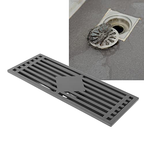 Attrape-Cheveux Grille Maçonnerie Noir Rectangulaire pour Douche Design
