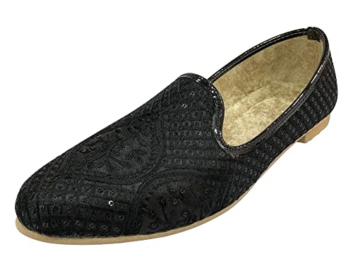 Jutti for Men Black Traditional Handmade Mojari Punjabi Juti Bridal Shoes Ethnic Mojari Indian Shoes
