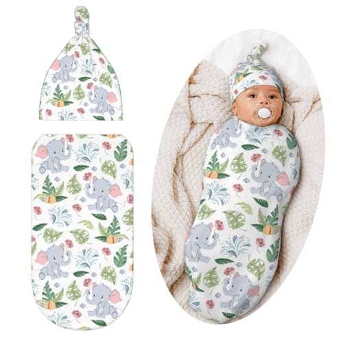 Image of Elephant Swaddle Blanket, Soft Swaddling Blanket Baby Clothes, Elephant Baby Stuff