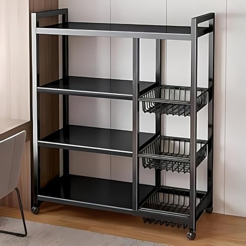 LDQ 4-tier rolling shelf, kitchen storage rack, kitchen shelf organizer,