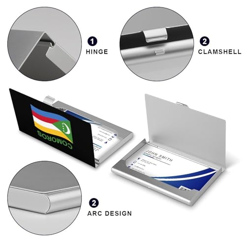 Flag of Comoros Business Card Holder Slim Credit Case Pocket Name Case Wallet for Men Women4
