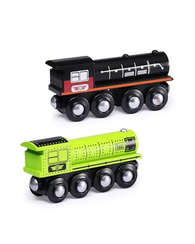 sainsmart jr wooden train set accessories magnetic toy car set 10 pcs compatible with all major brands gift for toddlers boys and girls aged 3