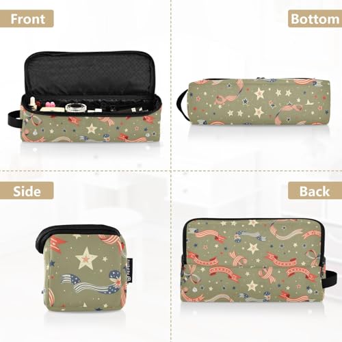 Bolsa de viaje para herramientas de cabello con tapete térmico para planchas, rizadores y secadores, con diseño de cintas patrióticas miniatura 5