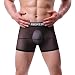 Produktbild HULKY Herren Low Rise Boxershorts Mesh Transparent Netz Autmungsaktive Lichtdurchlässige Unterwäsche Ineinander Greifen-Bequeme Unterhose der Männer Boxer Shorts (Schwarz,XL)
