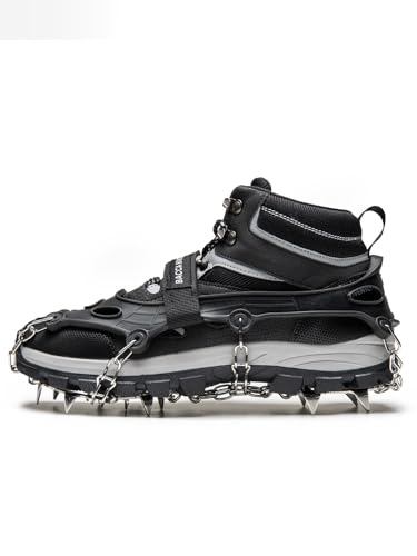 Image of Bacca Bucci SNOWLEX Ice Grippers - Stainless Steel Traction Cleats (ONLY Cleats) (Black, UK 6 to UK 9)