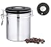 Chef's Star 16 oz Stainless Steel Airtight Canister Coffee Vault with Built-in CO2 Gas Vent Valve and Date Tracking Wheel for Coffee Beans and Coffee Grounds