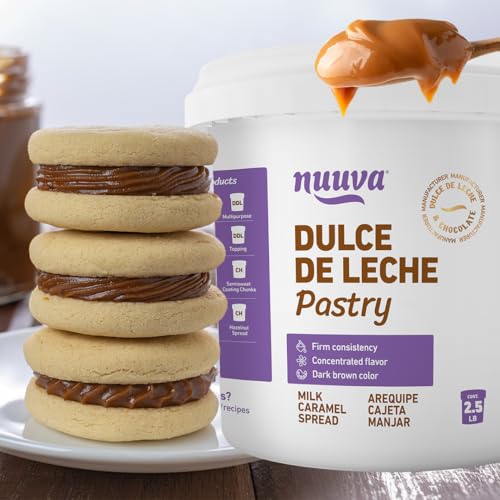 Nuuva Foods Pastry Dulce de Leche | Authentic Creamy Caramel Spread for Baking | Perfect for Desserts & Pastries (2.5 lbs)