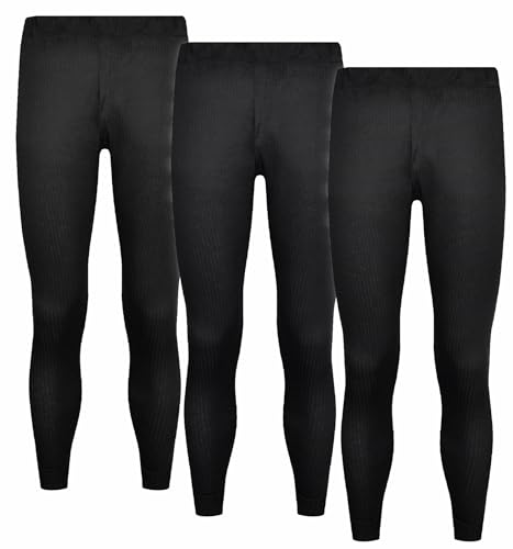 BestSale247 Lot de 3 caleçons longs thermiques en coton pour homme Long Johns Sous-vêtements pour le ski, L