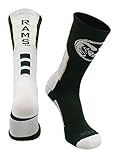 CSU Perimeter Crew Socks (Dark Green/White/Vegas Gold, Large)