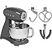 Produktbild Smeg, SMF03GREU Küchenmaschine, 10 Geschwindigkeitsstufen, Planetenrührwerk, Sicherheitsabschaltung, 2 Rührbesen, Kugelgriff aus Edelstahl, 800 W, Grau