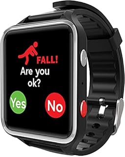 CPR GUARDIAN III Senioren Notruf Uhr - SOS Notrufarmband für Senioren - Smartwatch Senioren mit Sturzerkennung, GPS Tracker, Telefonfunktion und Pulsuhr (Schwarz)