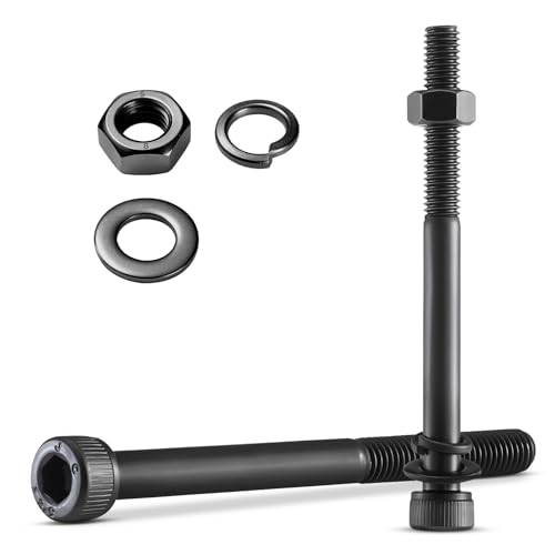 BNUOK (30 Sets) M5 x 60mm Hex Socket Head Cap Screws Bolts and Nuts, Flat & Lock Washers Kits, 12.9 Grade Alloy Steel, Allen Socket Drive,Black Oxide Finish, with Hex Spanner