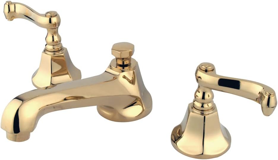 Kingston Brass KS4462FL Royale Widespread Lavatory Faucet, Polished Brass
