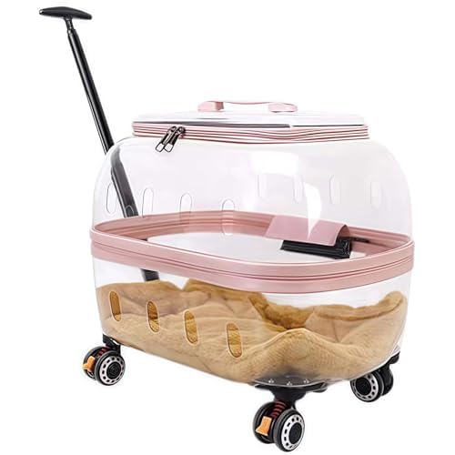 Transportín para mascotas con ruedas y asa externa: maleta de viaje muy transpirable