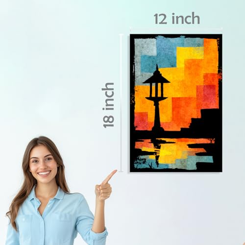 Image of SiddArtify Abstract Cityscape Wall Art Prints Set - Modern Architectural Poster Decor for Living Room Office - 12x18 inch Sticker Pack of 6