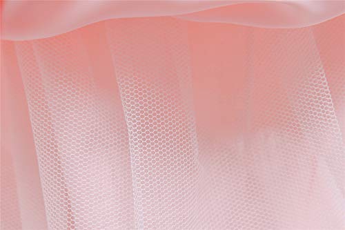 Glamulice Girls Lace Bridesmaid Dress Long A Line Wedding Pageant Dresses Tulle Spaghetti Strap Party Gown Petal Pink Flower Girls Dress Elegant Girls Tea Party Wear Dress Up 4 Pink Kid Holiday Gowns #TOP6