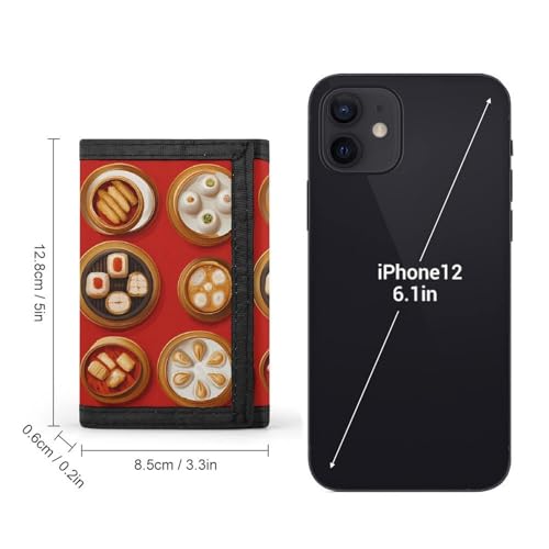 Chinese Food Custom Trifold Wallet Front Pocket Credit Card Holder with Coin Purse for Men Women Travel Gifts2