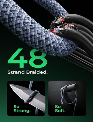 Image of LISEN USB C Cable, 5-Pack [3.3 /3.3 /6.6 /6.6 /10FT] USBC to USBC Cable for iPhone 16e 15 Pro Max Charger Cord, 60W C to C Cable Fast Charging for Samsung S25 /S24 /23, Switch 2, iPad, MacBook, Midnight