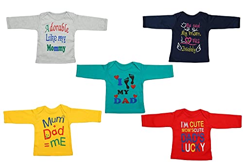 Image of Infantbond Baby Boy's & Baby Girl's Full Sleeves T-Shirt (Pack of 5) (18-24 Months)