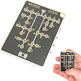 GUUZETU Morse Code Trainer Card Pro, Estilo PCB Profesional con LED interactivos y Botones de señal para Adultos, Entrenador decodificador de código Morse con decodificación LED en Tiempo Real (1pcs)