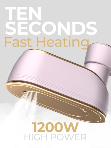 Image of NIASSO Travel Steamer, 1200W Portable Handheld Fabric Steamer for Clothes | 4Modes with LCD Display, Powerful Wrinkle Remover, 150ML Water Tank, 10S Fast Heat-Up, 120V Only (Not for Europe), Pink