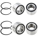 Front & Rear Wheel Bearings w/Ring Clip for Polaris Sportsman 400/450/500/570/600/700 2002-2021 Models (OEM 3514634 3514635) - 40x74x40mm & 35x64x37mm