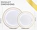 M MCIRCO 175 Piece Gold Dinnerware Set - 50 Plastic Plates, 25 Cups, 25 Pre Rolled Napkins with Plastic Silverware, Disposable Gold Dinnerware Set for 25 Guest