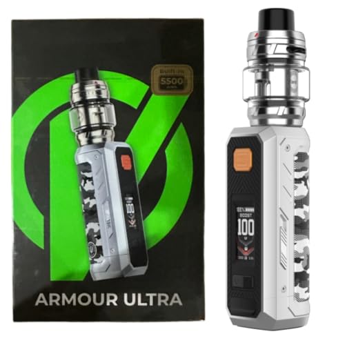 For Vaporesso Kit Armour Ultra Mod 100 W Box (Plata Camuflaje) Batería 5500 mAh | 6 ml Atomizador iTANK T Tank Resistencia GTi doble Mesh 0,2 Ω/0,4 Ω | Pantalla TFT de 0,96