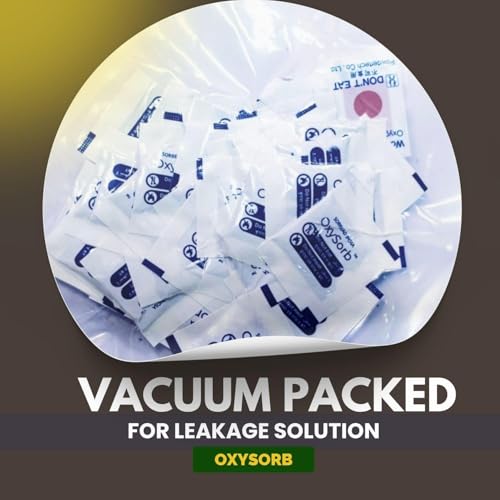 Image of OXYSORB Oxygen Absorbers for Longer Shelflife and Freshness of Food (Pack of 50) Works in Mylar Bags, Mason Jars, and Vacuum Bags for Bulk Packaging with indicator and vacuum packed. (OXYSORB 10CC)