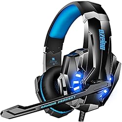 Auriculares Inalambricos Cancelacion Ruido Baratos Cascos Gaming, Auriculares Gaming para PS4 PS5 PC Xbox One Switch, 3D Estéreo Sonido, Cascos con Microfono Cancelación de Ruido, Cascos PS4 con 3.5mm Jack