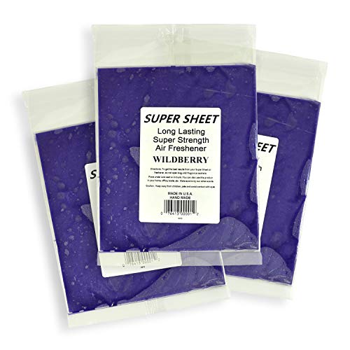 Image of Super Sheet Large (8 inchx7 inch) Under Seat Car Air Freshener, 3-PACK (Wildberry)