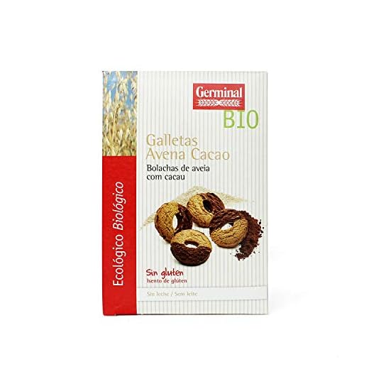GERMINAL Galletas de Avena Sin Gluten con Cacao Bio - Germinal, 250 Gramos