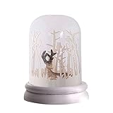 Maße: 9 x 9 x 10cm Deko-Kompanie Hirsch in Glasglocke 10cm Diorama Weihnachtsdekoration