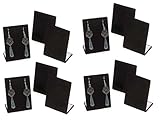 12-Pack Black Velvet Pendant Chain Necklace Display Stand 3.5