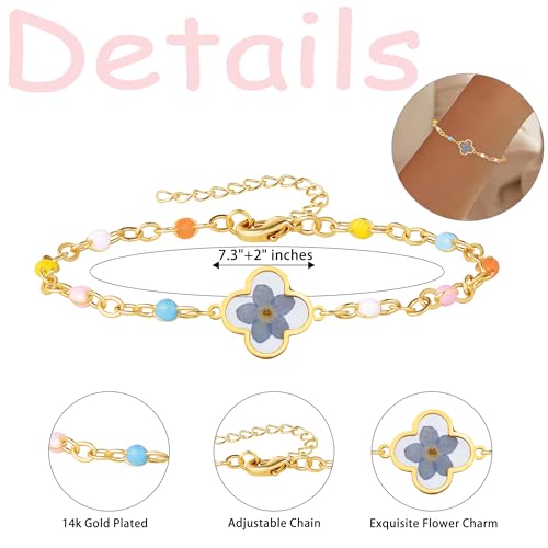 Miscarriage Gifts for Mother, Forget Me Not Flower Miscarriage Bracelet for Women Memorial to Stillborn Grief Sympathy Gift2