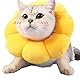 Katze Halskrause Schutzkragen Soft Weich Halsband für Katzen Leckschutz für Katzen Einstellbarer Schutzkragen Weich Sonnenblume Katze für Katzen (Halsumfang beträgt :8-25cm)