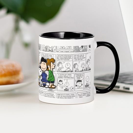 Taza de cerámica blanca 11 oz The Peanuts Gang miniatura 3