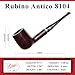 Rossi Rubino Antico Handmade Briar Pipe by Savinelli - Deep Red Hand Brushed Stain With Polished Finish & Rich Wood Grain, 6mm (8104)