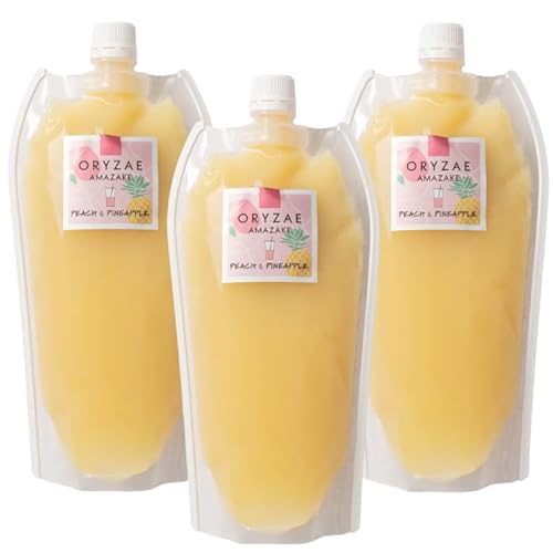 【国産米麹100%】オリゼ 甘酒 米麹 550ml×3本セット ノンアルコール あまさけ 無農薬 無添加 砂糖不使用 ORYZAE (550ml×3本, フルーツ(桃&パイン))