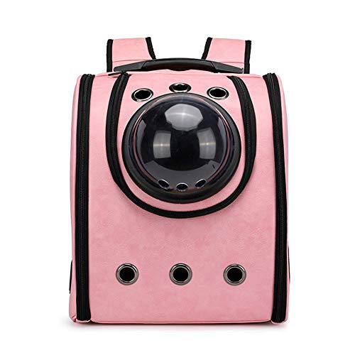 YANWE Mochila Grande desprendible del Barco de la Burbuja del Perro casero del Animal doméstico Cama aprobada por Aire de la línea aérea del Gato y del Perro Respirable(Pink)