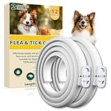 2pack Collier Anti Puces pour Chien, 12 Mois De Protection Efficace, Collier Anti Tique Chien 65cm, Réglable Et Étanche, Convient Aux Chiens De Toutes Tailles (65cm*2)