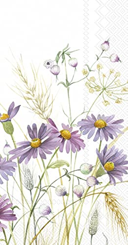 Serviettes en papier Lilas ASTER IHR 3 plis 21,6x11,4 cm | Lot de 16