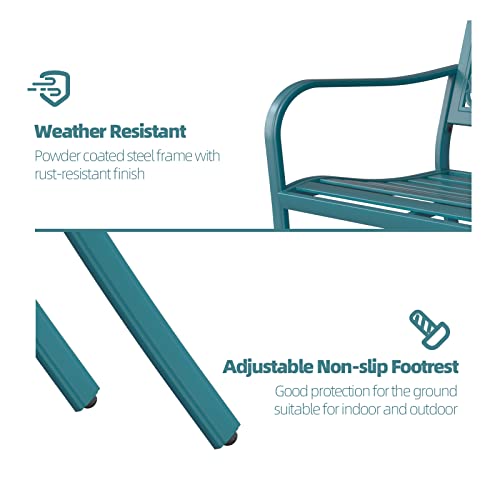 Grand Patio Outdoor Bench Garden Bench With Armrests Steel Bench For Outdoors Lawn Yard Porch Lake Shore #TOP6