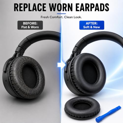Image of Street27 100mm Replacement Headphone Earpads Compatible with Beyerdynamic DT770 DT880 DT990, AKG K52 K72 K92, Redgear Cosmo, JVC HARX700, PU Leather Memory Foam Ear Cushions