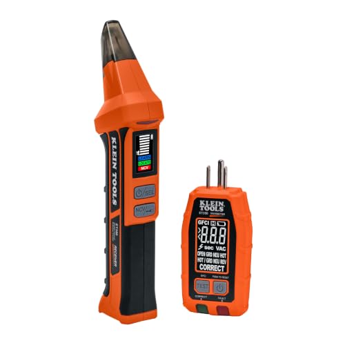 Image of Klein Tools ET350 4-in-1 Digital Circuit Breaker Finder, Outlet Fault Detector, Non-Contact Voltage Tester, GFCI Tester, Learn and Locate Mode, Backlit LCD, LED Work Light